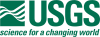 Green box with abstract wavy lines. Green Text that says "USGS, science for a changing world"